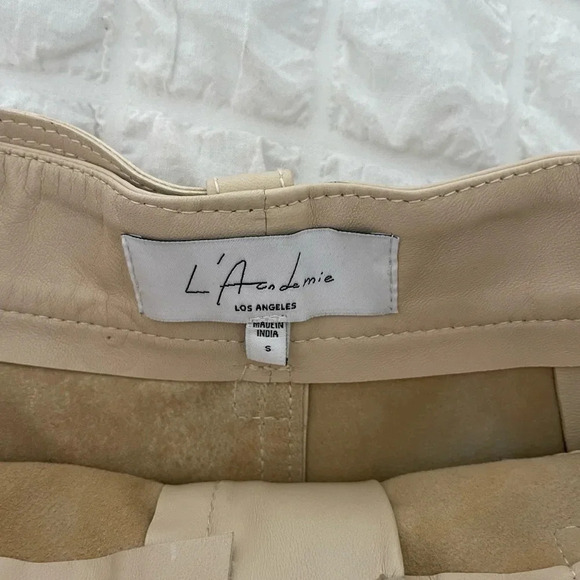 Revolve L’Academie Savon cream leather shorts - Picture 8 of 16